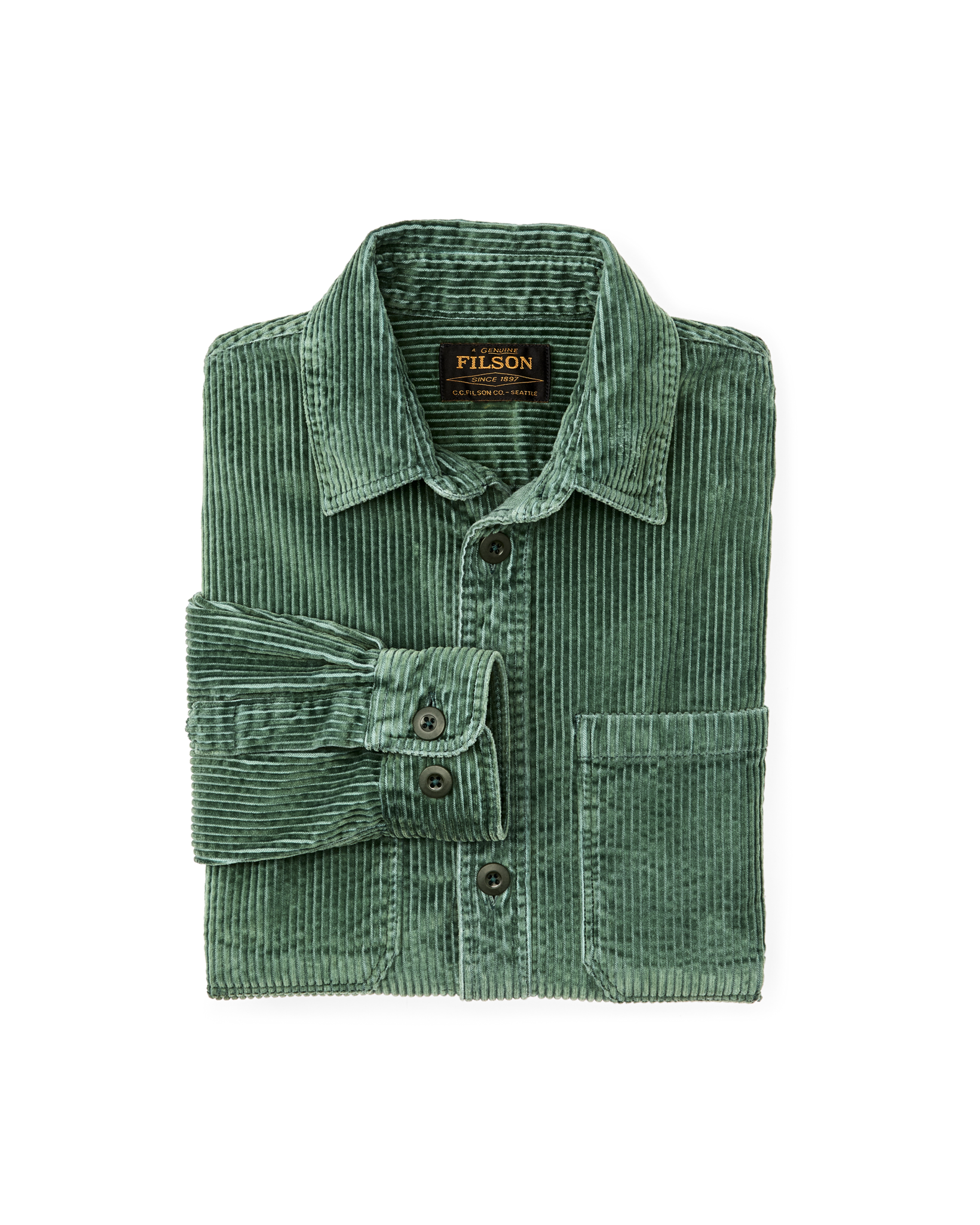6-wale Corduroy Shirt - Seabed Green - Image 3