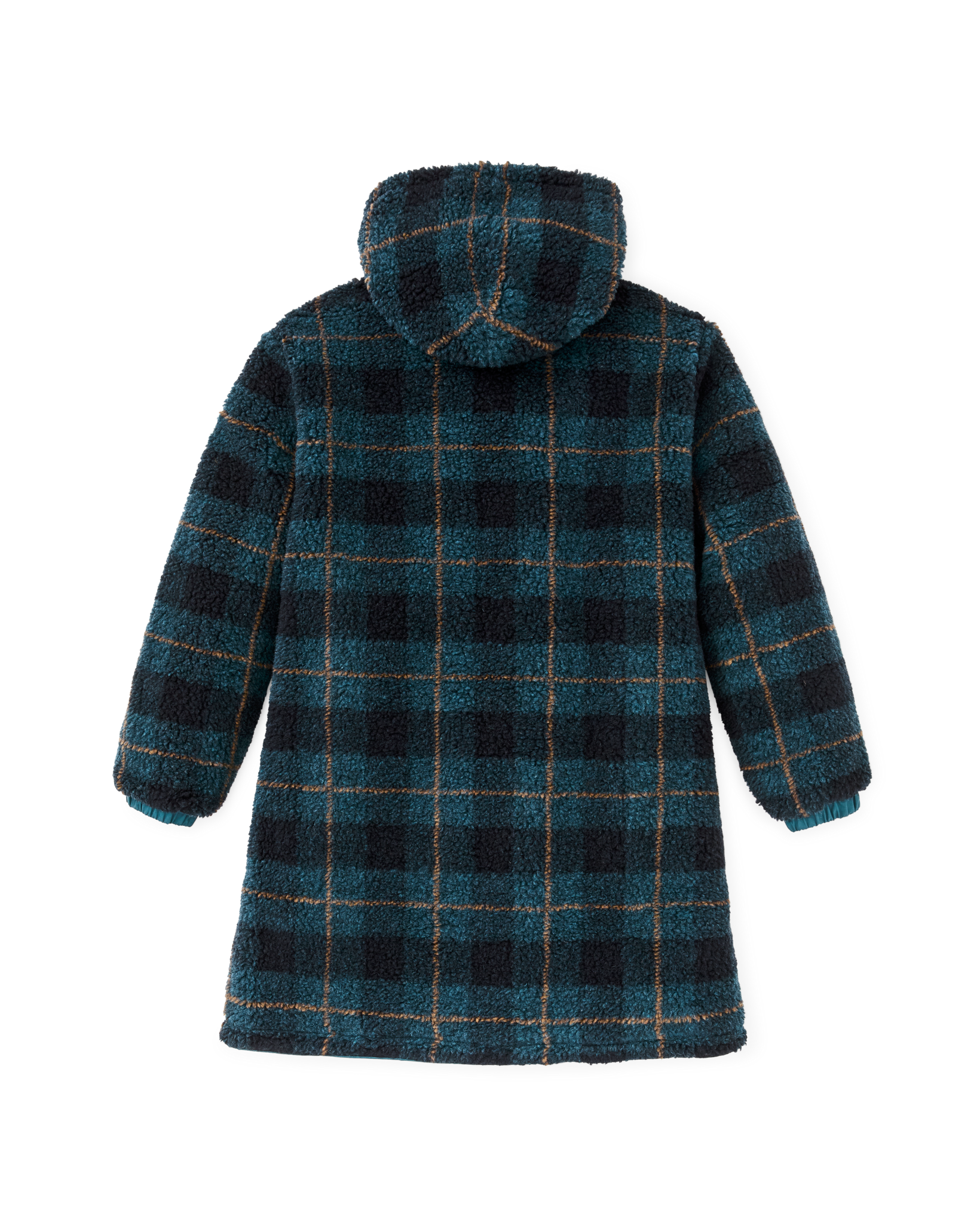 Women's Reversible Woolly Fleece Coat - Dark Teal - Image 10