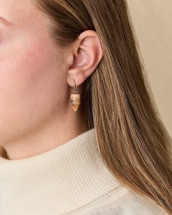 Ivory Jacks 14k Fossil Tusk Bullet Earrings - 14kyg