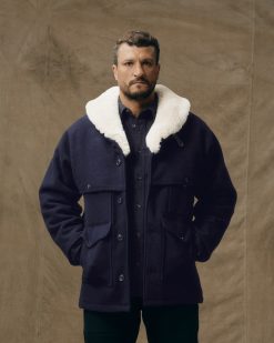 Lined Mackinaw Wool Packer Coat - Dark Navy