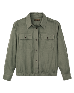 Women's Gathered Hem Shirt - Olive